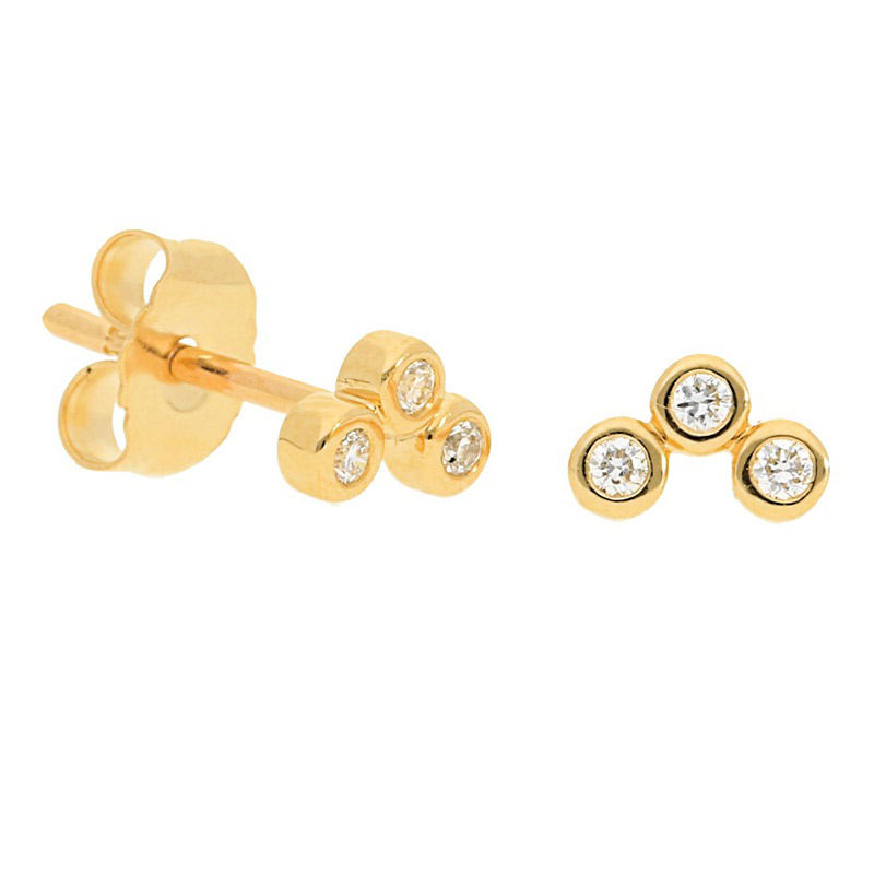 Deutsch Signature 3 Diamond Bezel Set Studs