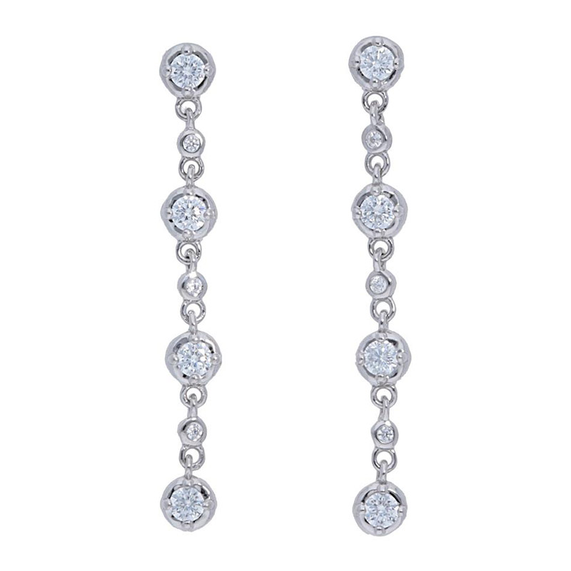 Deutsch Signature Diamond Bezel Prong Drop Stud Earrings