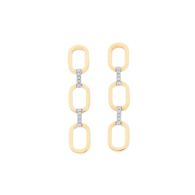 Deutsch Signature Pave Diamond Link Drop Earrings