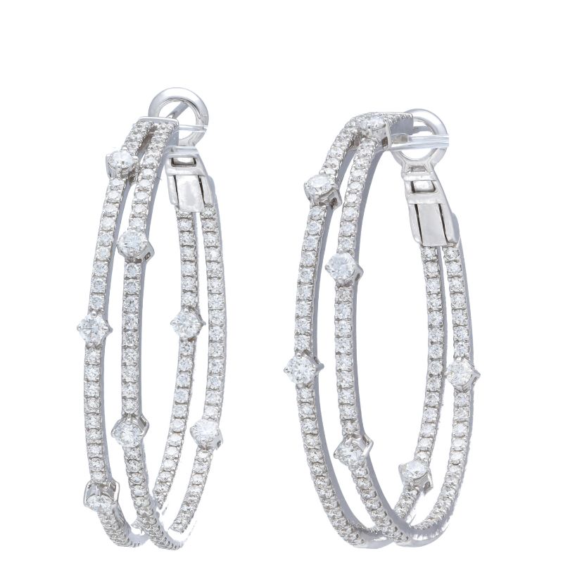 Deutsch Signature Multi Size Diamond Hoop Earrings