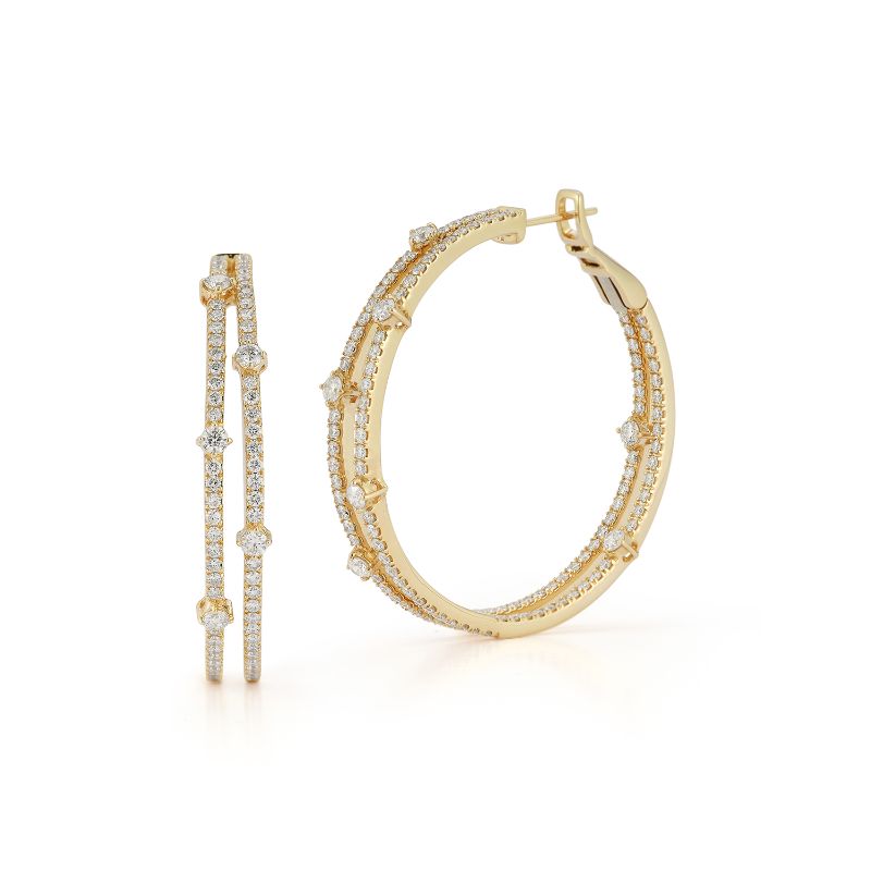 Deutsch Signature Multi Size Diamond Hoop Earrings