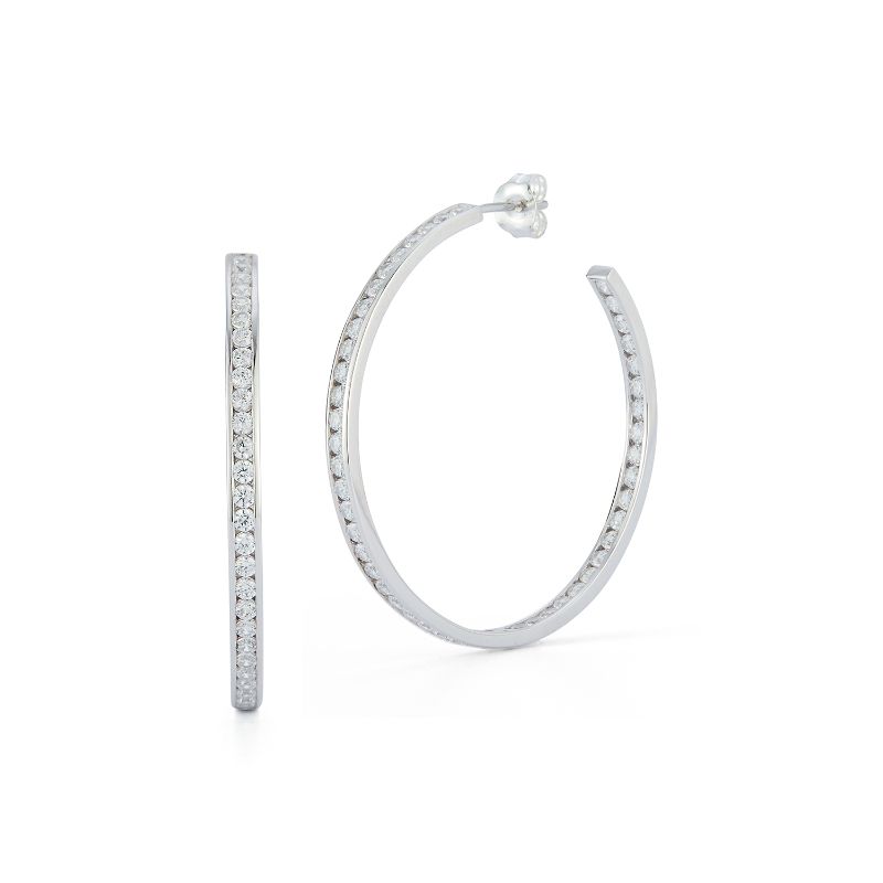 Deutsch Signature Front and Back Diamond Hoop Earrings