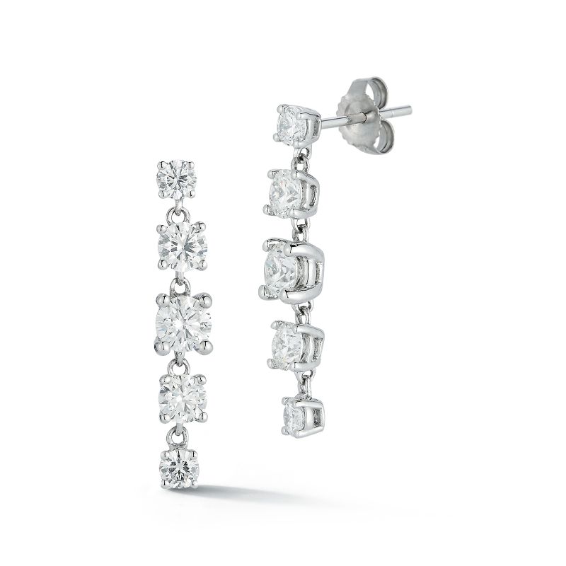 Deutsch Signature Graduated Diamond Drop Stud Earrings