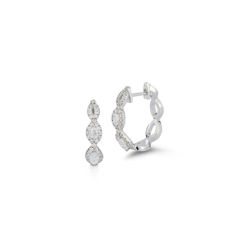 Deutsch Signature Marquise Diamond Huggie Earrings