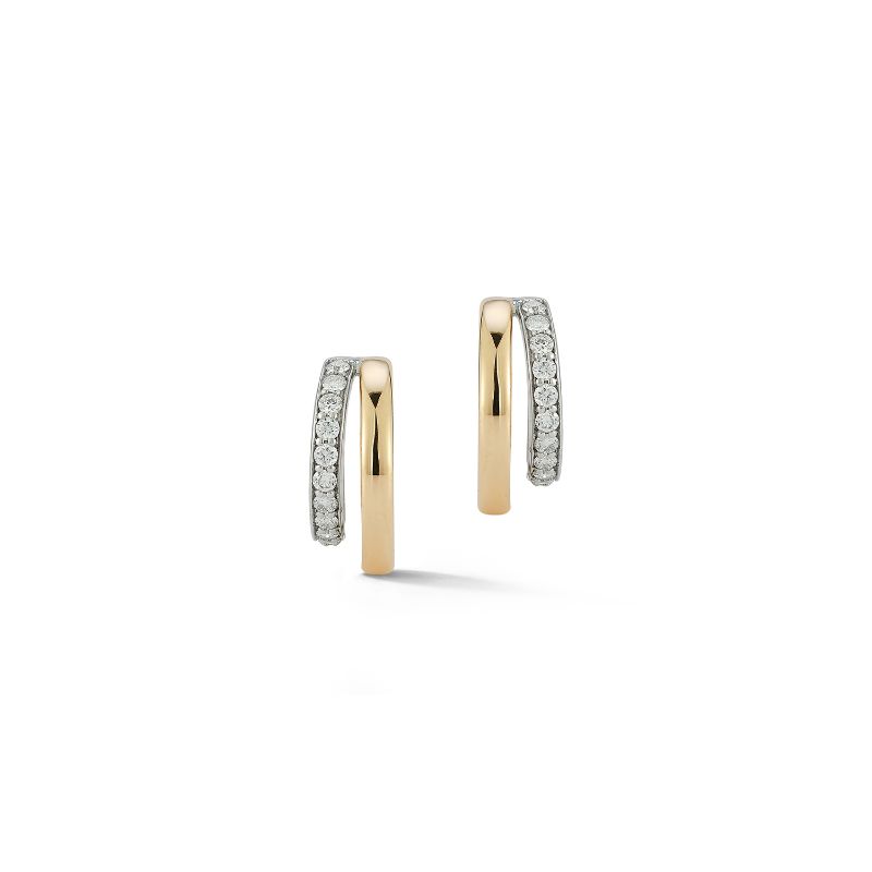 Deutsch Signature 2 Line Pave Hoop Earrings