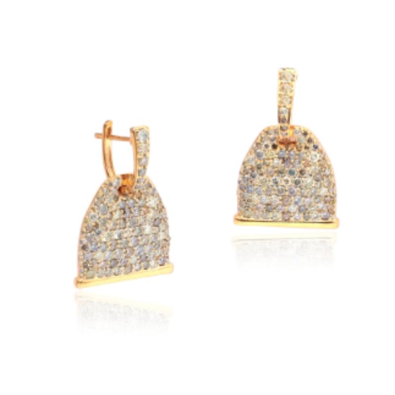 Vincent Peach Diamond Pave Stirrup Opulent Bangle