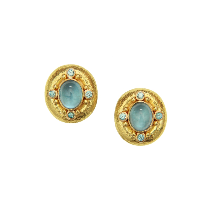 Aquamarine and Blue Zircon Earrings