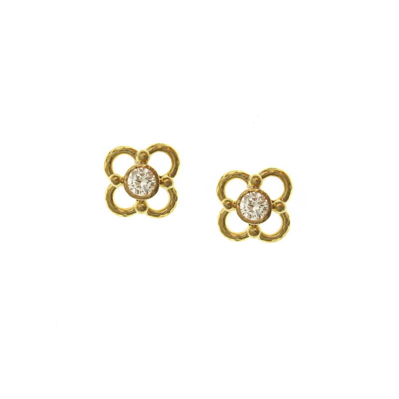 Diamond Stud Earrings with Arches