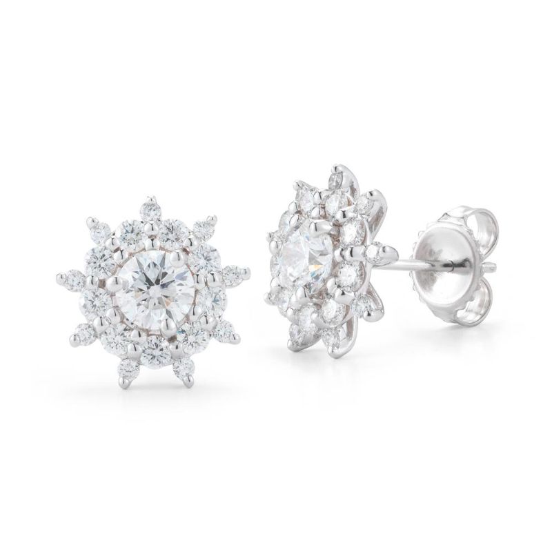 Deutsch Signature Diamond Starburst Halo Stud Earrings