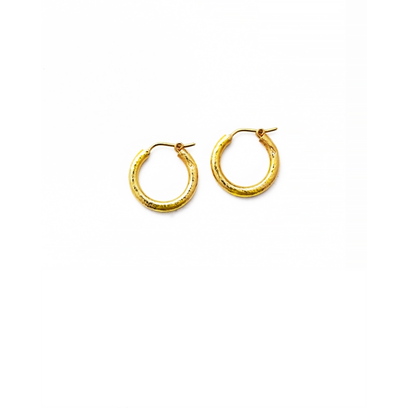 Small Hammered Hoop Earrings