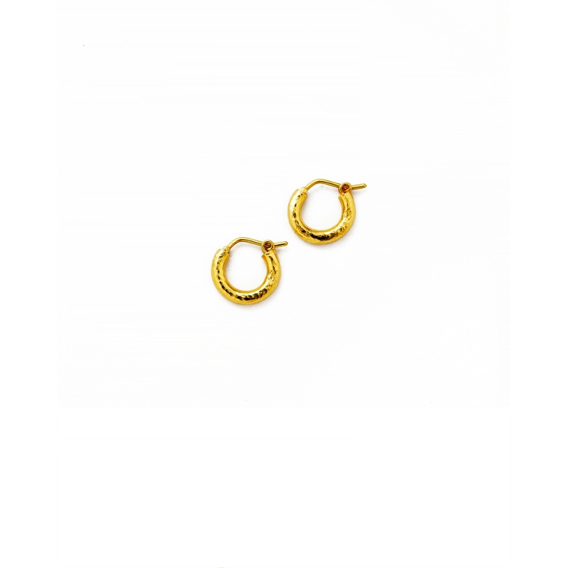 Baby Hammered Hoops Earrings