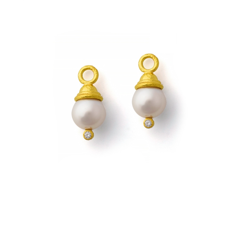Pearl and Diamond Earring Pendants