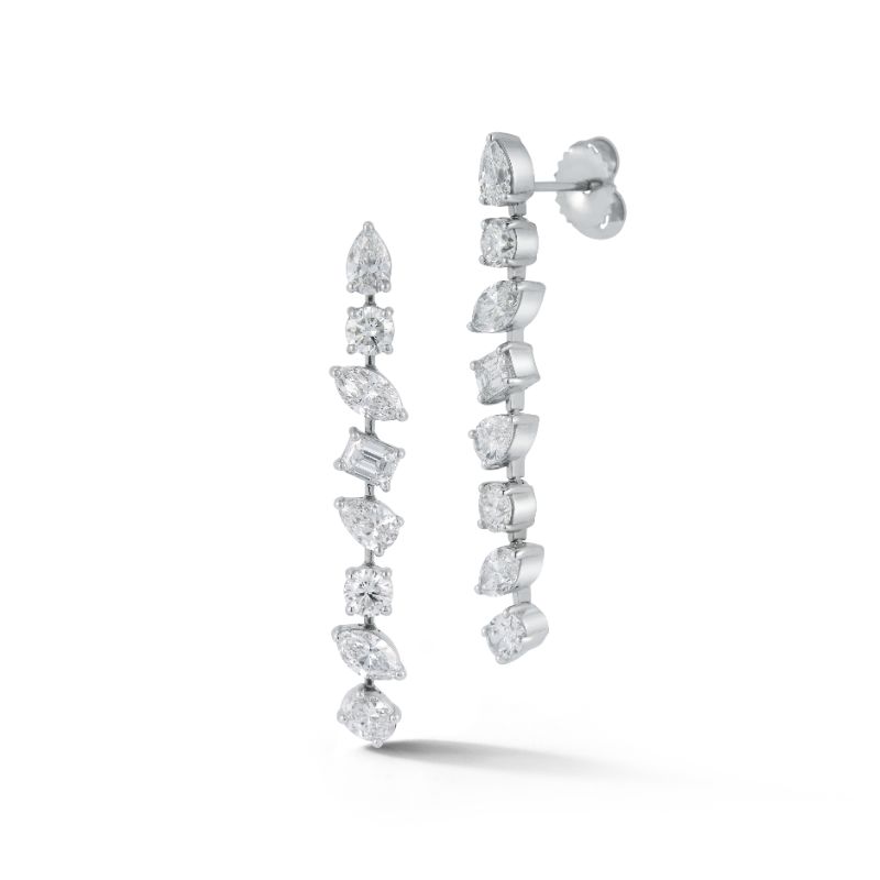 Deutsch Signature Multi Shape Diamond Drop Stud Earrings