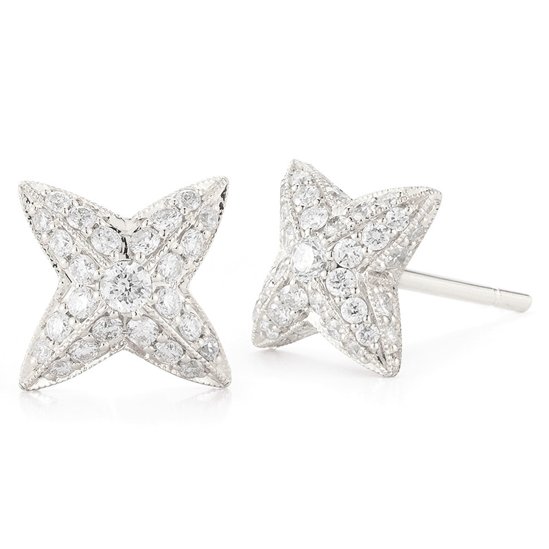 Deutsch Signature Domed Pave Diamond Starfish Stud Earrings