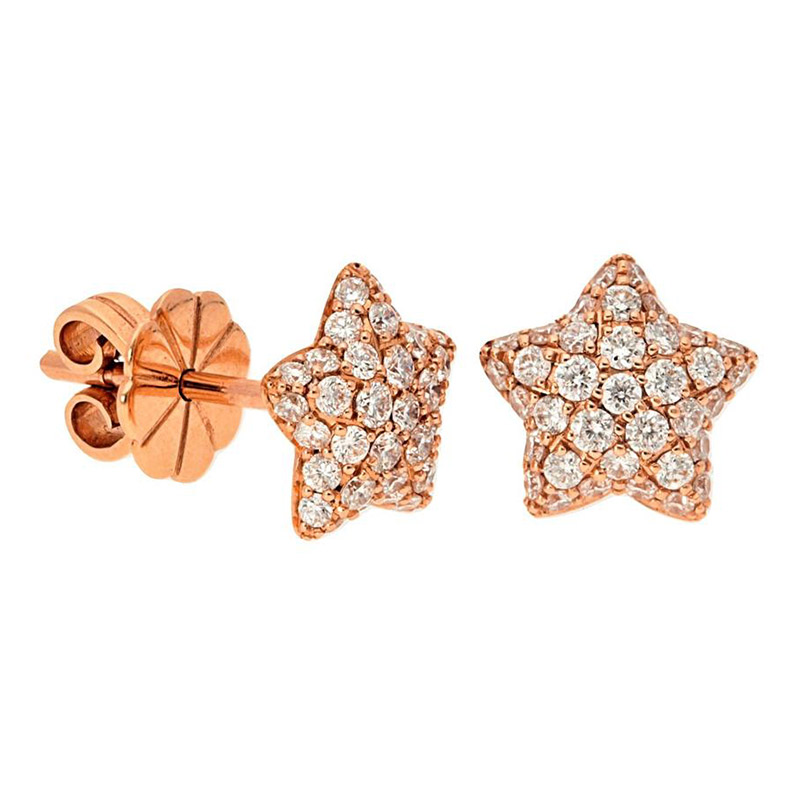 Deutsch Signature Domed Pave Diamond Star Stud Earrings