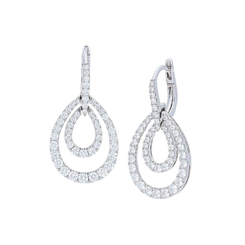 Deutsch Signature Double Pave Diamond Circle Drop Earrings