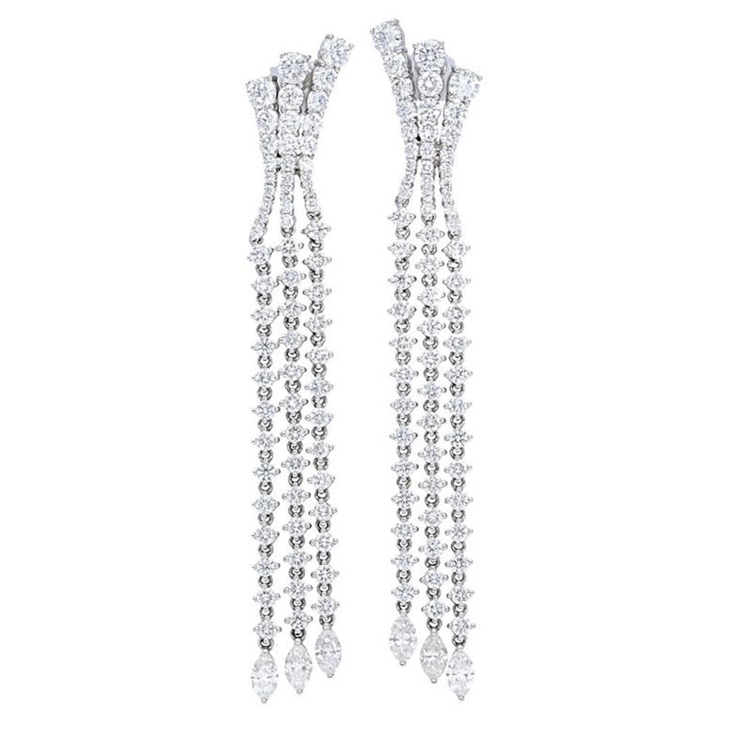 Deutsch Signature 3 Row Diamond Chandelier Drop Earrings