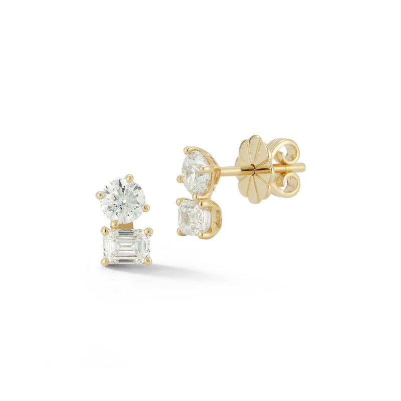 Deutsch Signature Two Stone Diamond Stud Earrings