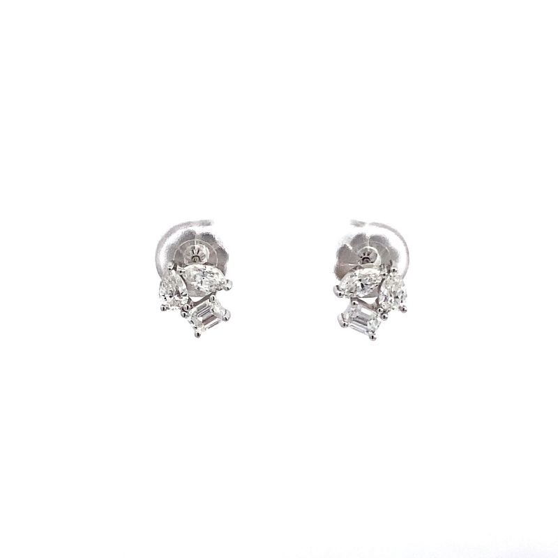 Deutsch Signature Mixed Shape Diamond Stud Earrings