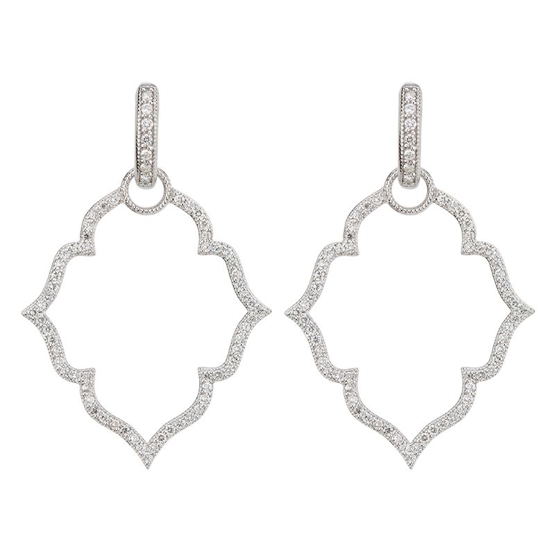 Jude Frances Michelle Flower Pave Earrings Charm Frames