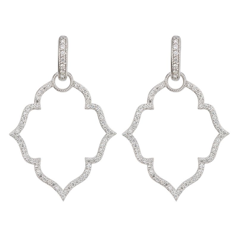 Jude Frances Michelle Flower Pave Earrings Charm Frames