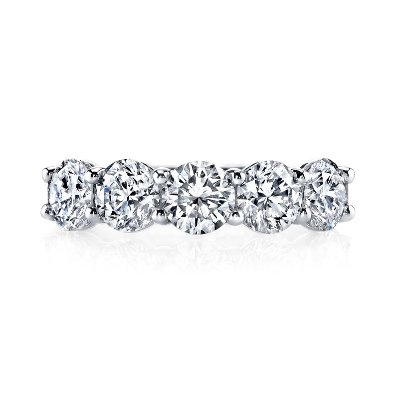 Deutsch Signature 5 Round Diamond Shared Prong Basket Set Band