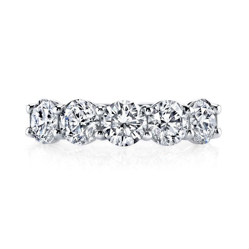 Deutsch Signature 5 Round Diamond Shared Prong Basket Set Band