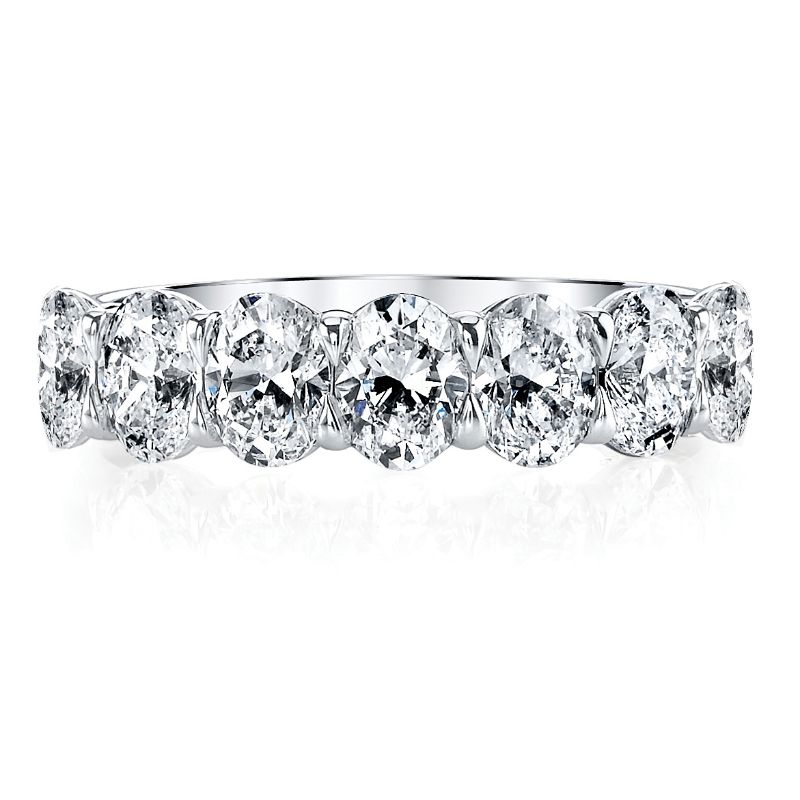 Deutsch Signature 7 Oval Diamond Shared Prong Basket Set Band