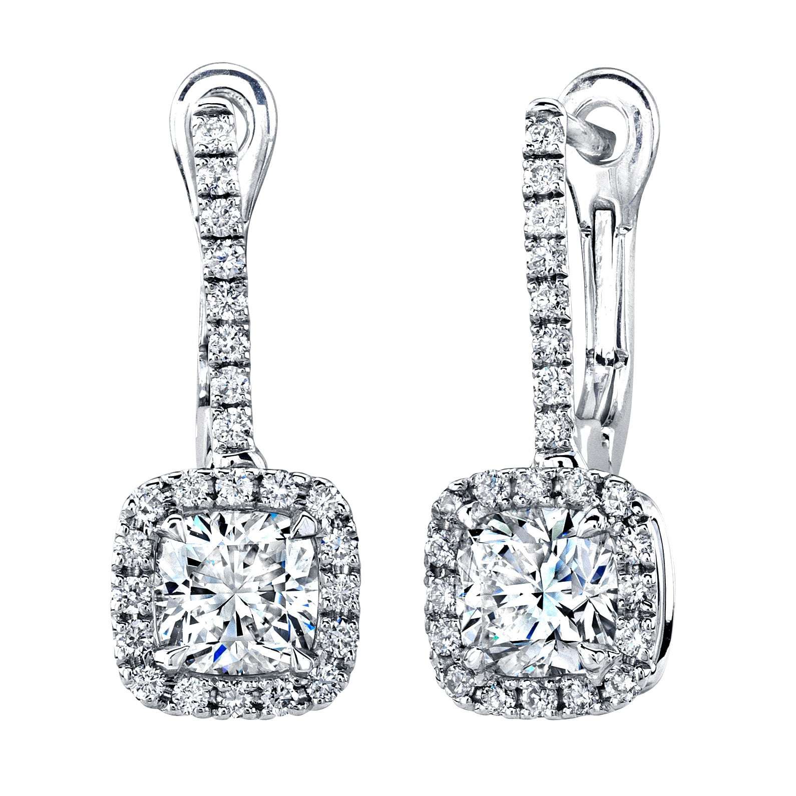 Norman Silverman Cushion Cut Diamond Dangle Earrings - F10784