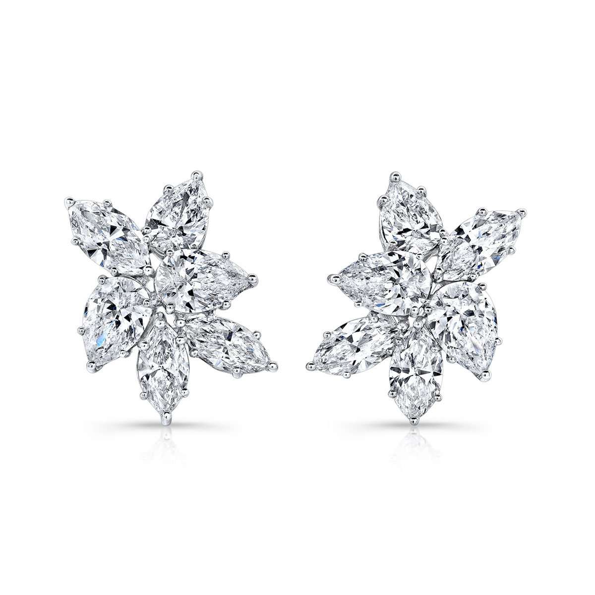 Norman Silverman Diamond Cluster Earrings
