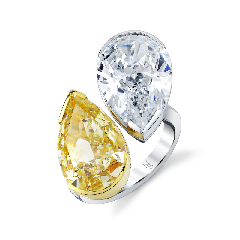 Norman Silverman Twin Pear Shape Diamond Ring