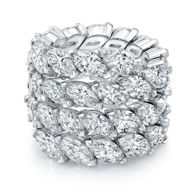 Norman Silverman Marquise Diamond Spiral Ring