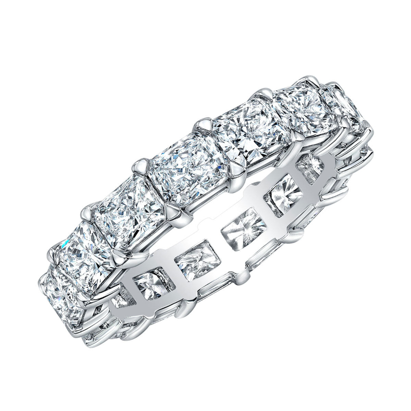 Norman Silverman East-West Radiant Cut Platinum Eternity Band