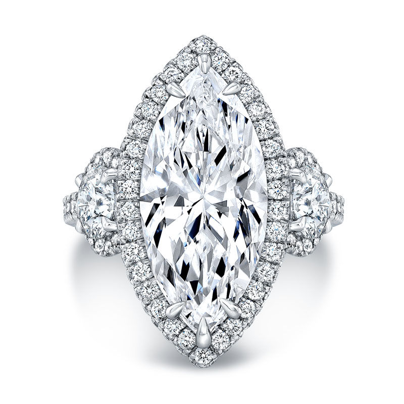 Norman Silverman Diamond Halo Engagement Ring