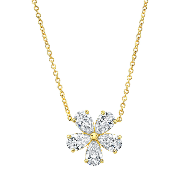 Norman Silverman Petite Pear Shape Floret Pendant