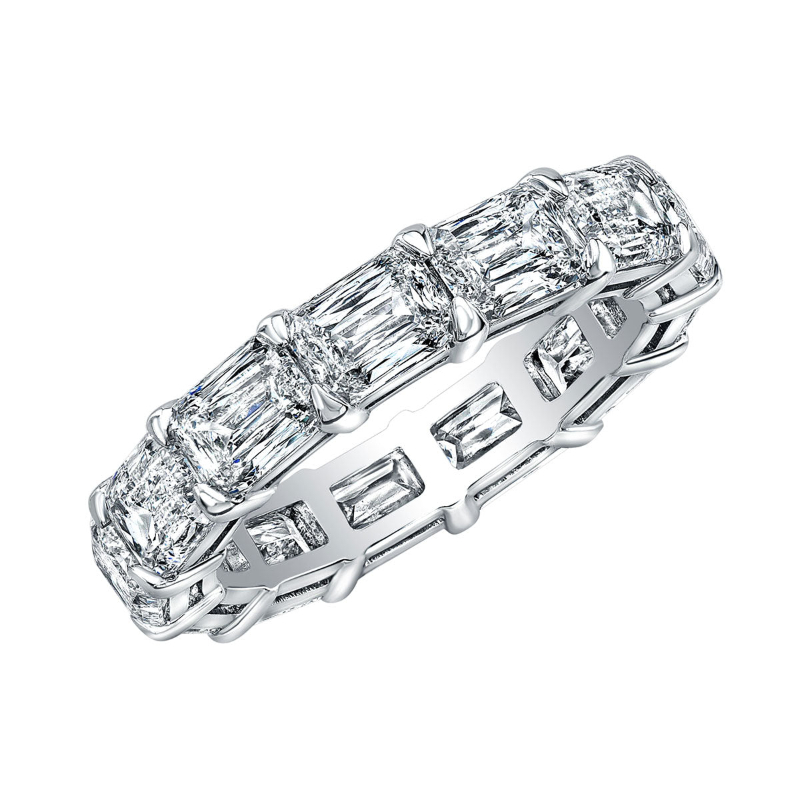 Norman Silverman Round Cornered Modified Brilliant Cut Eternity Band East-West