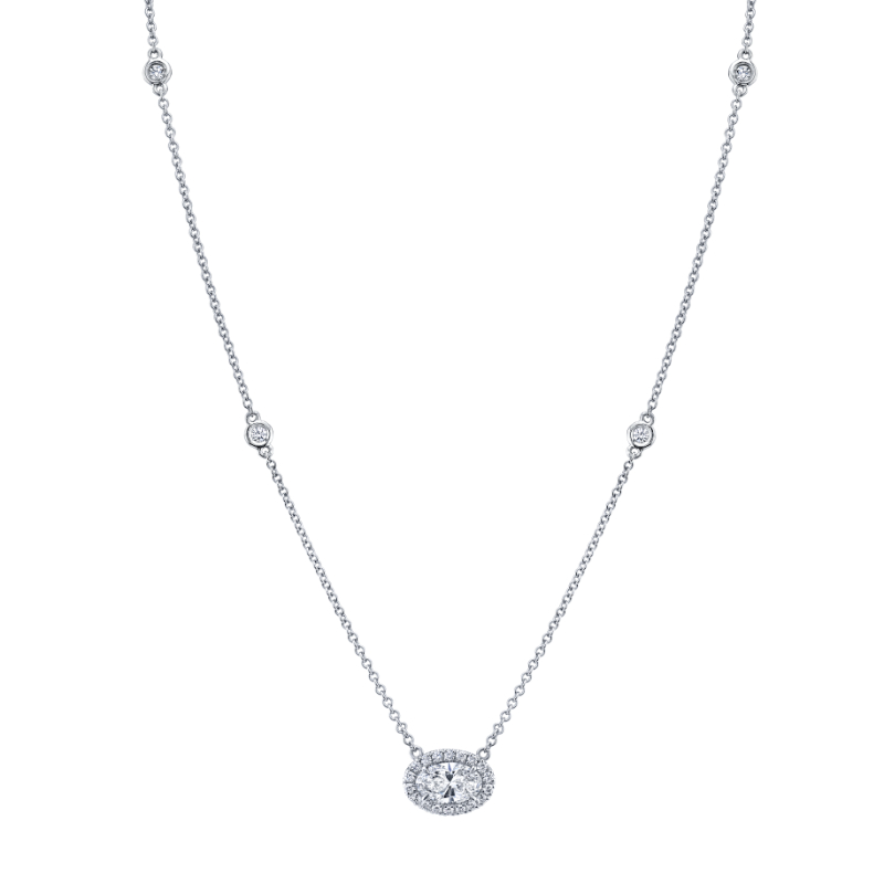 Norman Silverman Petite Oval Cut Diamond Pendant