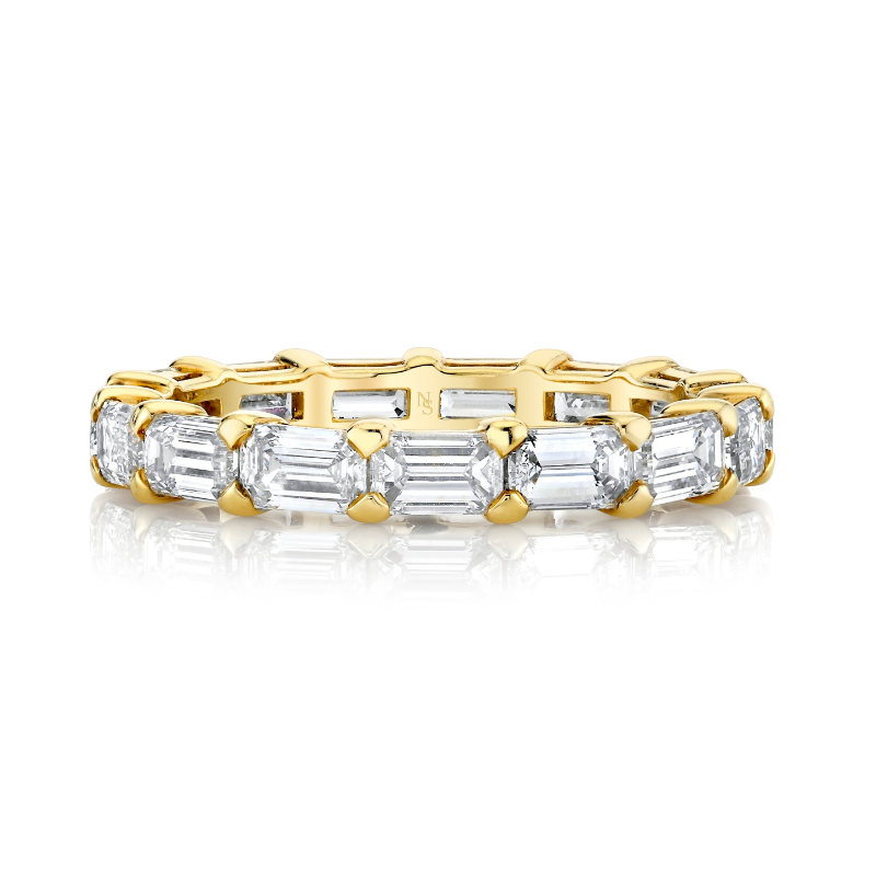 Norman Silverman East West Emerald Cut Eternity Band
