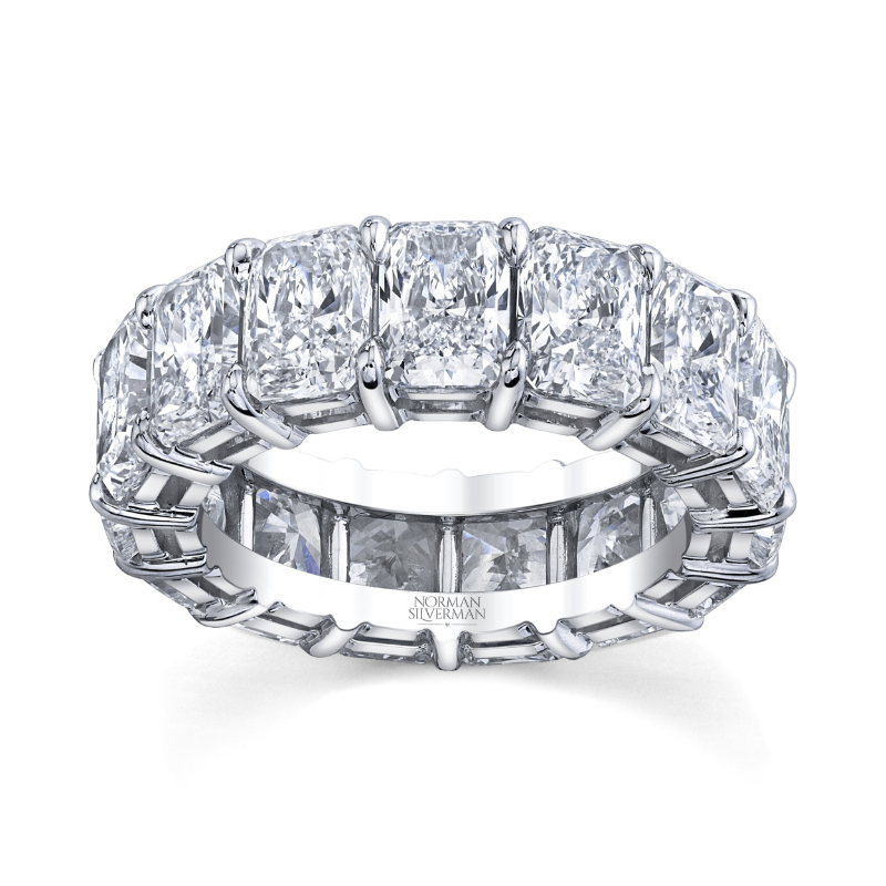 Norman Silverman 11.66 Carat Radiant Cut Diamonds Platinum Eternity Band