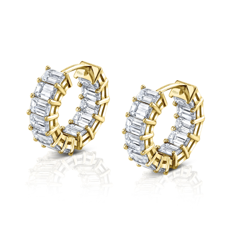 Norman Silverman Norman Silverman Signature Diamond Huggies In Yellow Gold