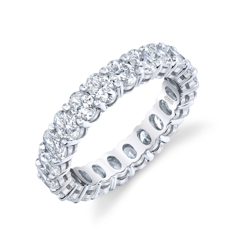 Norman Silverman Oval Cut Platinum Eternity Band