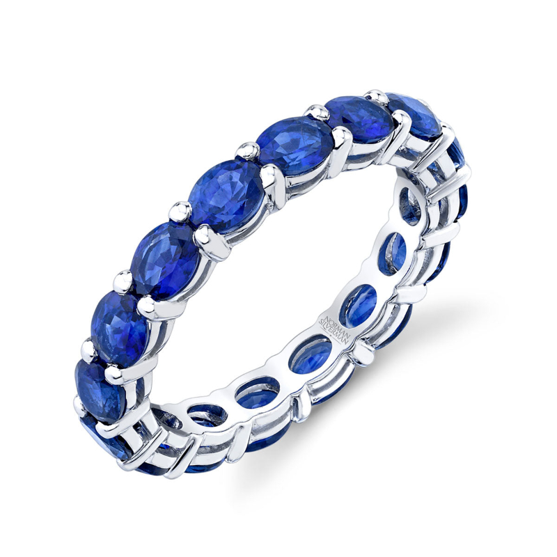 Norman Silverman Oval Sapphire Eternity Band