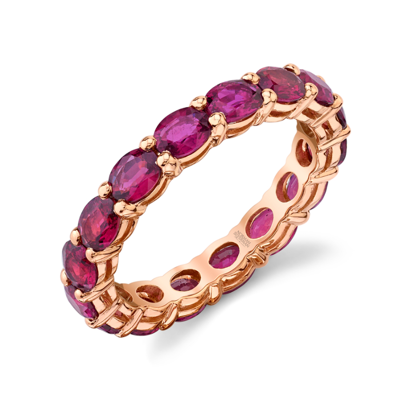 Norman Silverman Oval Ruby Eternity Band