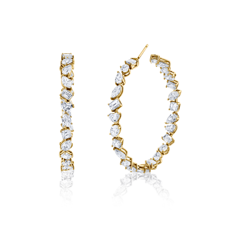 Norman Silverman Mixed Shape Hoop Earring