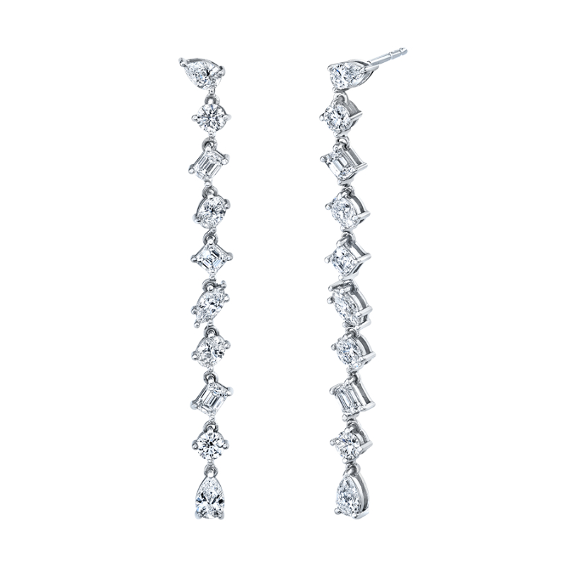 Norman Silverman Fancy Shape Diamonds Drop Earrings