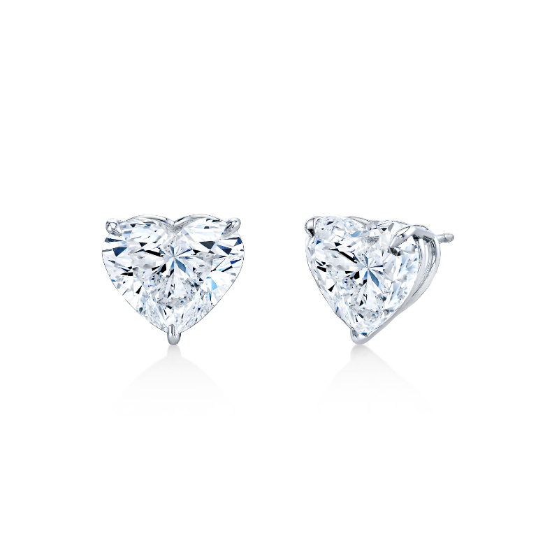 Norman Silverman Heart Shape Diamond Studs