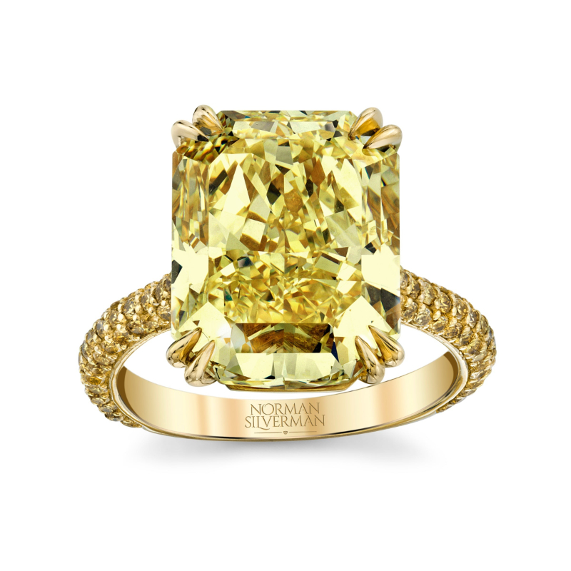 Norman Silverman Fancy Yellow Radiant Cut Diamond Ring
