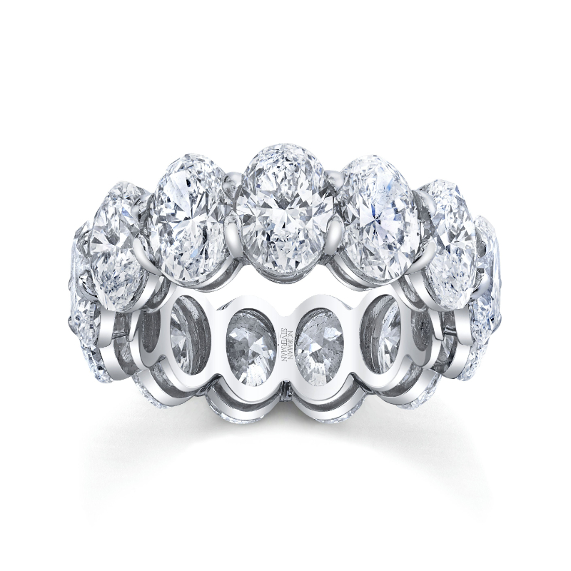 Norman Silverman Oval Cut Diamonds Platinum Eternity Band