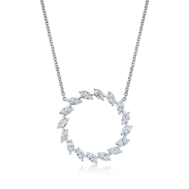 Norman Silverman Marquise Diamonds Eternity Pendant