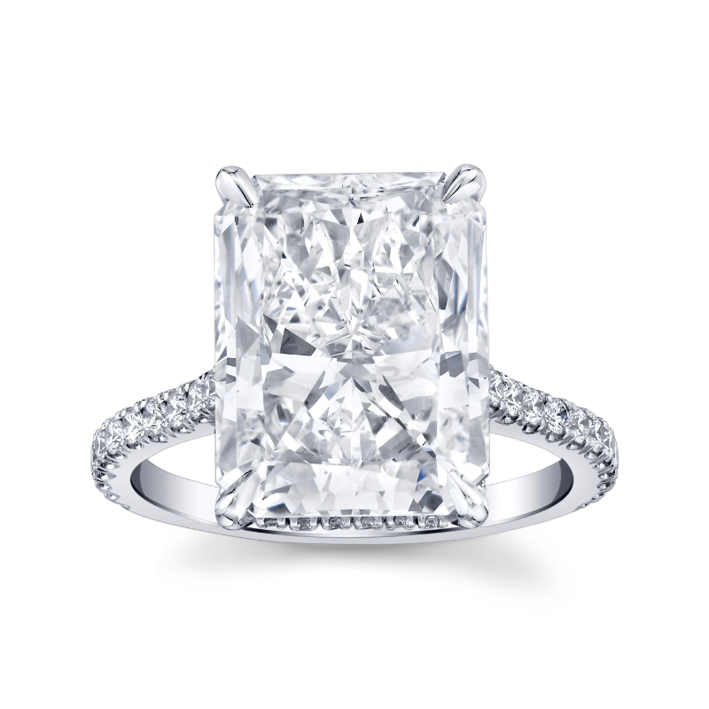 Norman Silverman 8.42 Carat Radiant Cut Diamond Ring